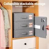 Artiss Bed Sheet Organisers Box Set 4Pcs Storage King Size Bedding Foldable Grey - Close-Up Angle