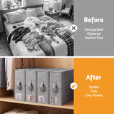 Artiss Bed Sheet Organisers Box Set 8Pcs Storage King Size Bedding Foldable Grey - Top-Down View