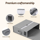 Artiss Bed Sheet Organisers Box Set 8Pcs Storage King Size Bedding Foldable Grey - Rear View