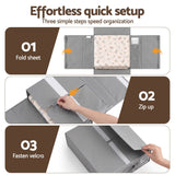 Artiss Bed Sheet Organisers Box Set 8Pcs Storage King Size Bedding Foldable Grey - Low Angle