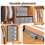 Artiss Bed Sheet Organisers Box Set 8Pcs Storage King Size Bedding Foldable Grey - Extra Image