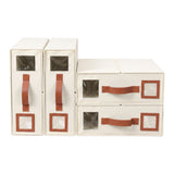 Artiss Bed Sheet Organisers Box 4Pcs Storage King Size Bedding Foldable Beige - Side View