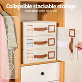 Artiss Bed Sheet Organisers Box 4Pcs Storage King Size Bedding Foldable Beige - Close-Up Angle