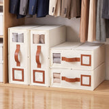 Artiss Bed Sheet Organisers Box 4Pcs Storage King Size Bedding Foldable Beige - Extra Image
