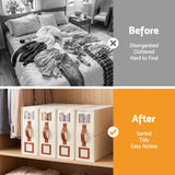 Artiss Bed Sheet Organisers Box 8Pcs Storage King Size Bedding Foldable Beige - Top-Down View