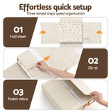 Artiss Bed Sheet Organisers Box 8Pcs Storage King Size Bedding Foldable Beige - Low Angle