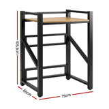 Artiss Over Washing Machine Rack Laundry Shelf Space Saver 75cm Black - Side View