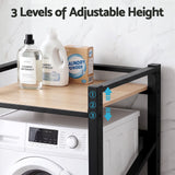 Artiss Over Washing Machine Rack Laundry Shelf Space Saver 75cm Black