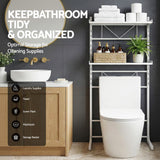 Artiss Over Toilet Bathroom Storage Shelf Rack Over Toilet 2 Tier - 45-Degree Angle