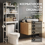 Artiss Over Toilet Storage Bathroom Rack Space Saving 3 Tier Organiser White - 45-Degree Angle