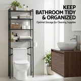 Artiss Over Toilet Bathroom Storage Rack Space Saving 4 Tier Organiser White - 45-Degree Angle
