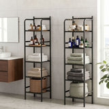 Artiss 2X Floor Standing Corner Shower Caddy 5 Tier Bathroom Organizer Black - Extra Image