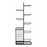 Everfit Ball Storage Rack Sports Equipment Organizer 7-Tier with Basket for Garage Gym Black - Side View