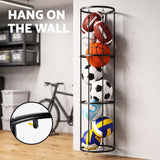 Everfit Vertical Ball Storage Rack with Wheels Sports Equipment Organiser - 45-Degree Angle