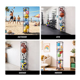 Everfit Vertical Ball Storage Rack with Wheels Sports Equipment Organiser - Close-Up Angle