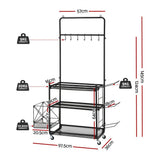 Everfit Yoga Mat Ball Storage Cart Multifunction Equipment Organizer Rack 145cm - Front View
