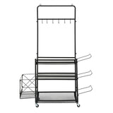 Everfit Yoga Mat Ball Storage Cart Multifunction Equipment Organizer Rack 145cm - Side View