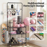 Everfit Yoga Mat Ball Storage Cart Multifunction Equipment Organizer Rack 145cm - Top-Down View