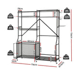Everfit Sports Equipment Organizer Rack Multi Garage Storage for Golf Bag 174cm - Front View