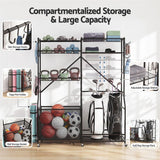 Everfit Sports Equipment Organizer Rack Multi Garage Storage for Golf Bag 174cm - Top-Down View