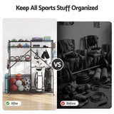 Everfit Sports Equipment Organizer Rack Multi Garage Storage for Golf Bag 174cm - Rear View