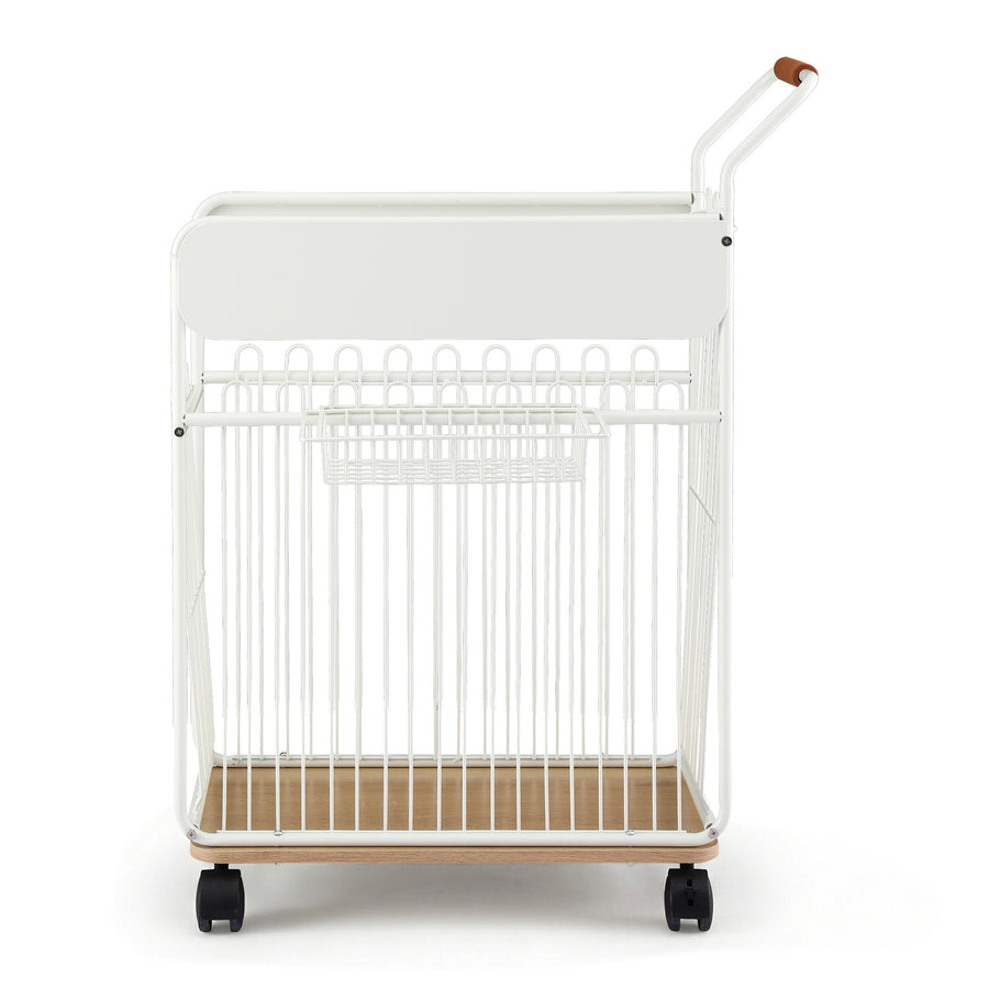 Everfit Yoga Mat Storage Rack Mobile Holder with Wheels Basket Home Gym Storage Organizer White