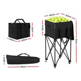 Everfit Foldable Tennis Hopper Stand with Wheels Holds Up to 150 Balls - Front View