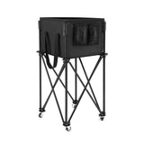 Everfit Foldable Tennis Hopper Stand with Wheels Holds Up to 150 Balls - Side View