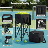 Everfit Foldable Tennis Hopper Stand with Wheels Holds Up to 150 Balls - 45-Degree Angle