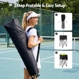 Everfit Foldable Tennis Hopper Stand with Wheels Holds Up to 150 Balls - Rear View