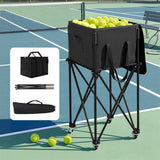 Everfit Foldable Tennis Hopper Stand with Wheels Holds Up to 150 Balls - Low Angle