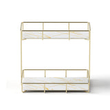 Artiss Bathroom Storage Rack 2 Tier Corner Organiser Gold Marble Look