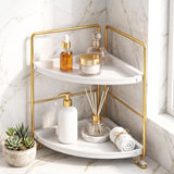 Artiss Bathroom Corner Shelf Countertop Organiser Vanity Storage Rack White Gold - Extra Image