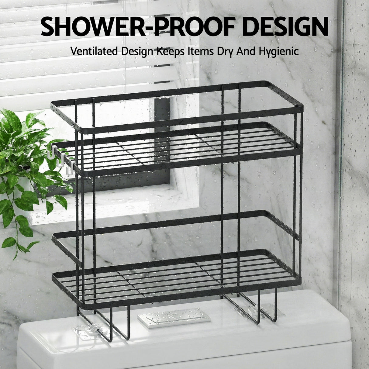 Artiss Over Toilet Storage Rack Bathroom Shelf Organizer 2 Tier