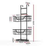 Artiss 3 Tier Over The Door Shower Caddy Hanging Bathroom Storage Organizer - Front View