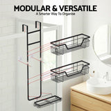 Artiss 3 Tier Over The Door Shower Caddy Hanging Bathroom Storage Organizer - Low Angle
