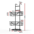 Artiss 2X 3 Tier Over The Door Shower Caddy Hanging Bathroom Storage Organizer