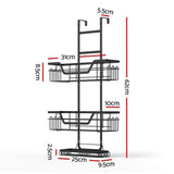 Artiss 2X 3 Tier Over The Door Shower Caddy Hanging Bathroom Storage Organizer - Front View