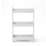 Artiss 3 Tier Slim Storage Trolley Narrow Utility Organiser Rack White - Side View