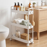 Artiss 3 Tier Slim Storage Trolley Narrow Utility Organiser Rack White - Extra Image