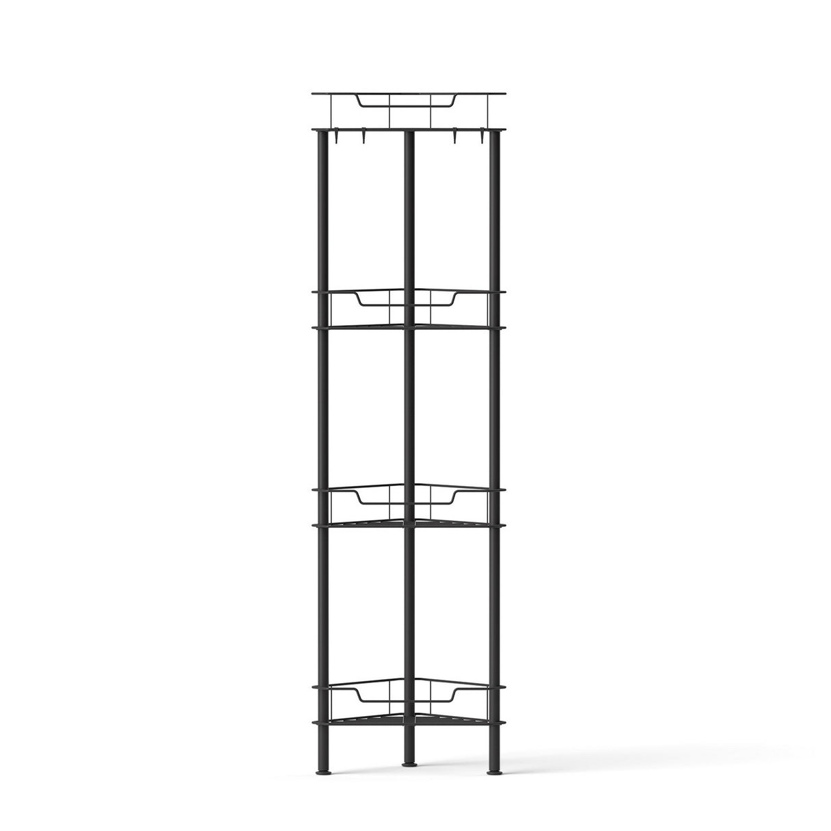 Artiss 4 Tier Floor Standing Corner Shower Caddy Bathroom Organizer Black