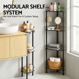 Artiss 4 Tier Floor Standing Corner Shower Caddy Bathroom Organizer Black - Extra Image