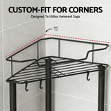 Artiss 2x Floor Standing Shower Caddy 4 Tier Rustproof Bathroom Storage - Rear View