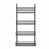 Artiss Over Door Bathroom Rack Hanging Organiser 4 Tier No Drill 91cm Black - Side View