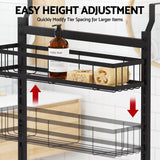 Artiss Over Door Bathroom Rack Hanging Organiser 4 Tier No Drill 91cm Black - Rear View