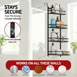 Artiss Over Door Bathroom Rack Hanging Organiser 4 Tier No Drill 91cm Black - Close-Up Angle