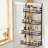 Artiss Over Door Bathroom Rack Hanging Organiser 4 Tier No Drill 91cm Black - Extra Image