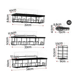 Artiss Shower Caddy Metal Bathroom Organiser Rust Resistant 6 Pack - Front View