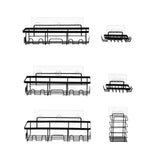Artiss Shower Caddy Metal Bathroom Organiser Rust Resistant 6 Pack - Side View