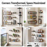 Artiss Shower Caddy Metal Bathroom Organiser Rust Resistant 6 Pack - Top-Down View